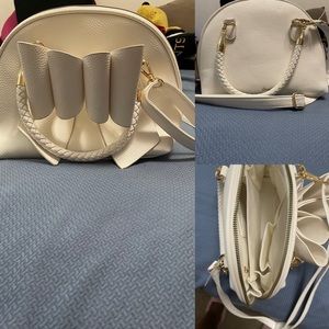 White and Gold  Crossi Purse